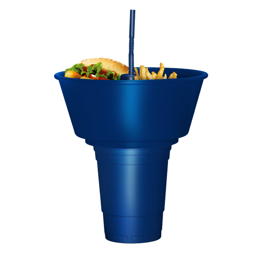 Acrylic Grub Tub | One-Handed Drink & Snack Solution with Straw $3/Each (Case of 12)