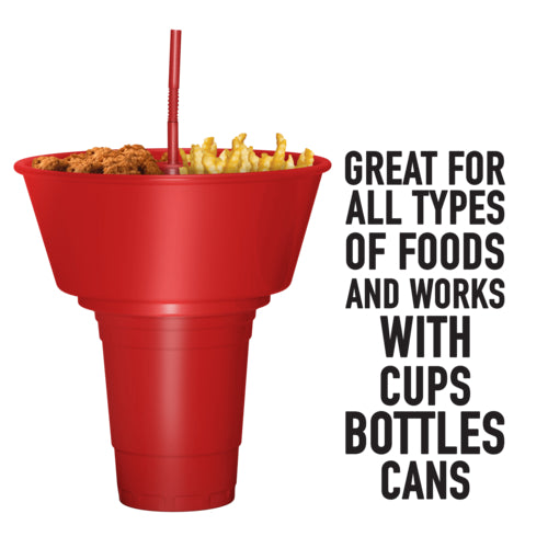 Acrylic Grub Tub | One-Handed Drink & Snack Solution with Straw $3/Each (Case of 12)