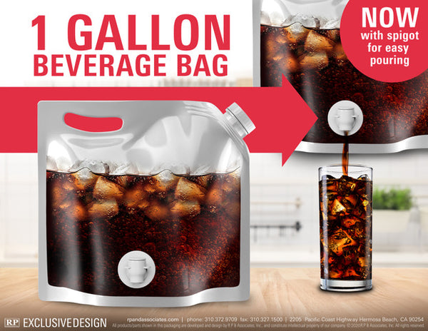 Clear 1 Gallon Beverage Bag with Spigot $0.99/Each (Case of 150)